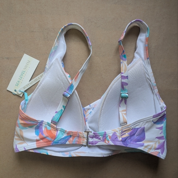 Sea Level Bikini Top NWT Size 10 Botanica Cross Front - Picture 5 of 11